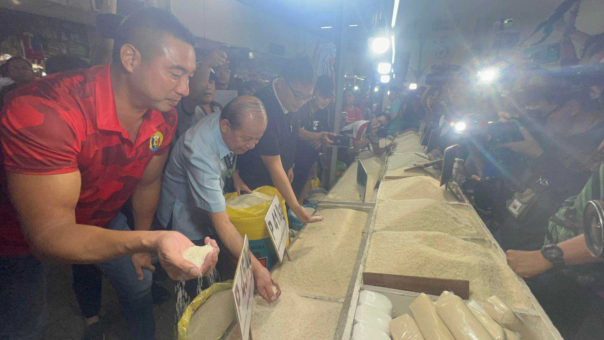 Abalos, other gov't officials inspect local markets on first day of rice price cap implementation