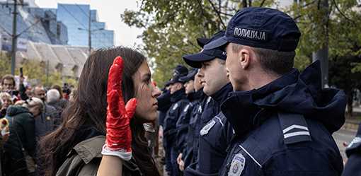 Activists rally in Belgrade to protest railway station disaster