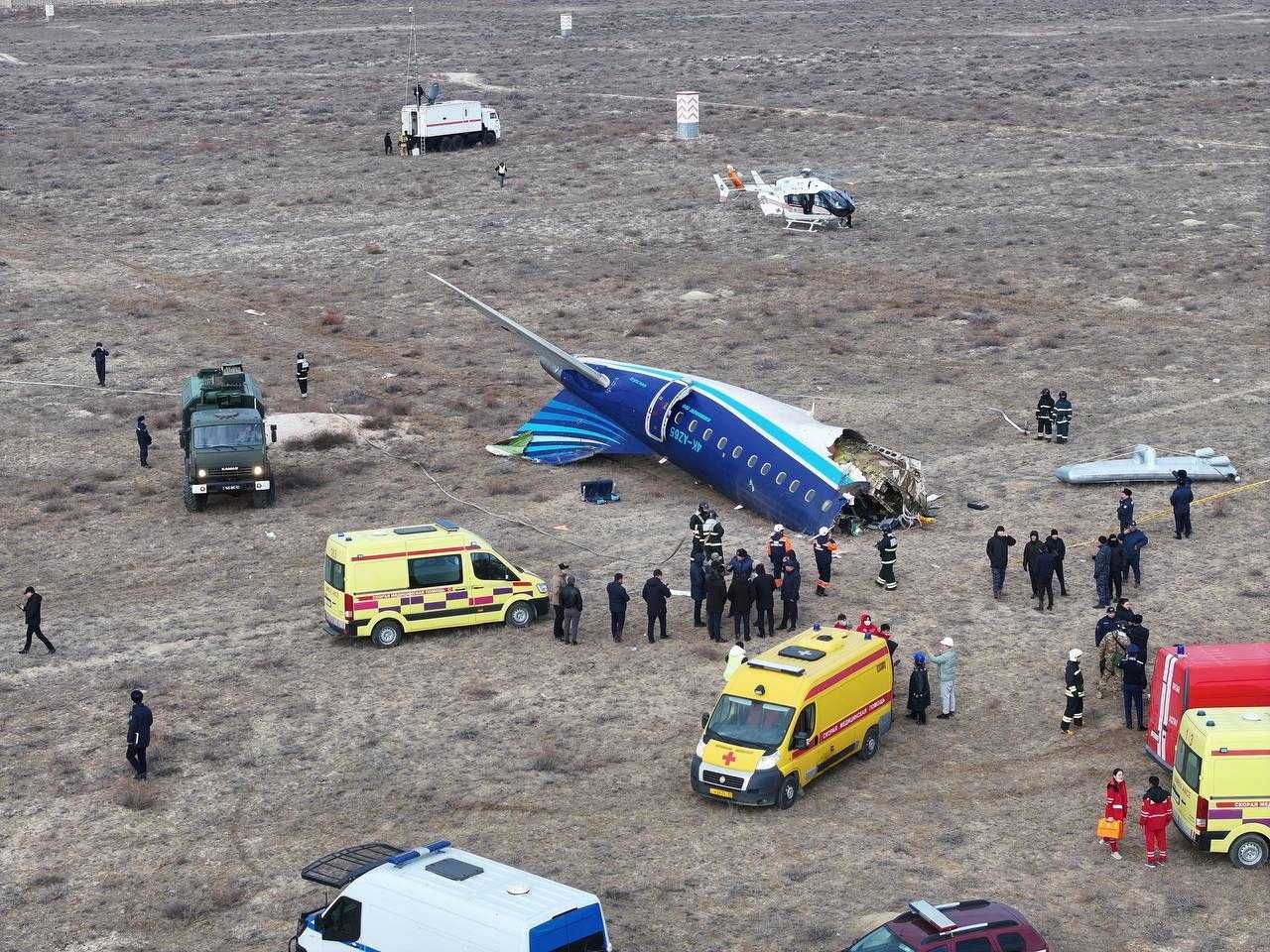 Azerbaijan Airlines plane crashes in Kazakhstan, 38 dead, 29 injured