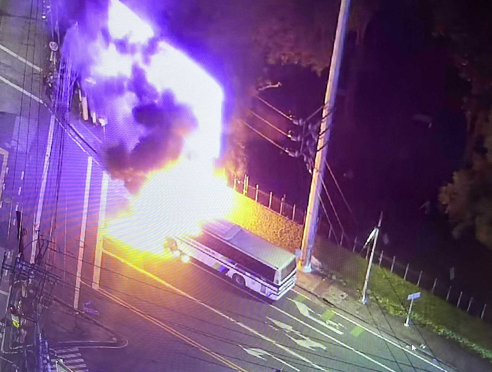 Bus catches fire on P. Tuazon Boulevard, QC
