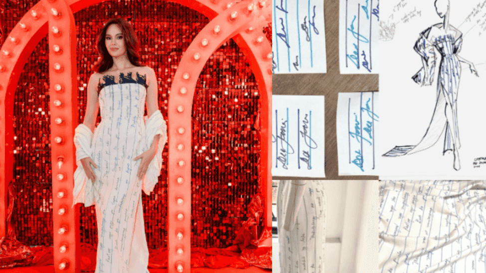 Catriona Gray's fundraiser ball dress features kids' written dreams