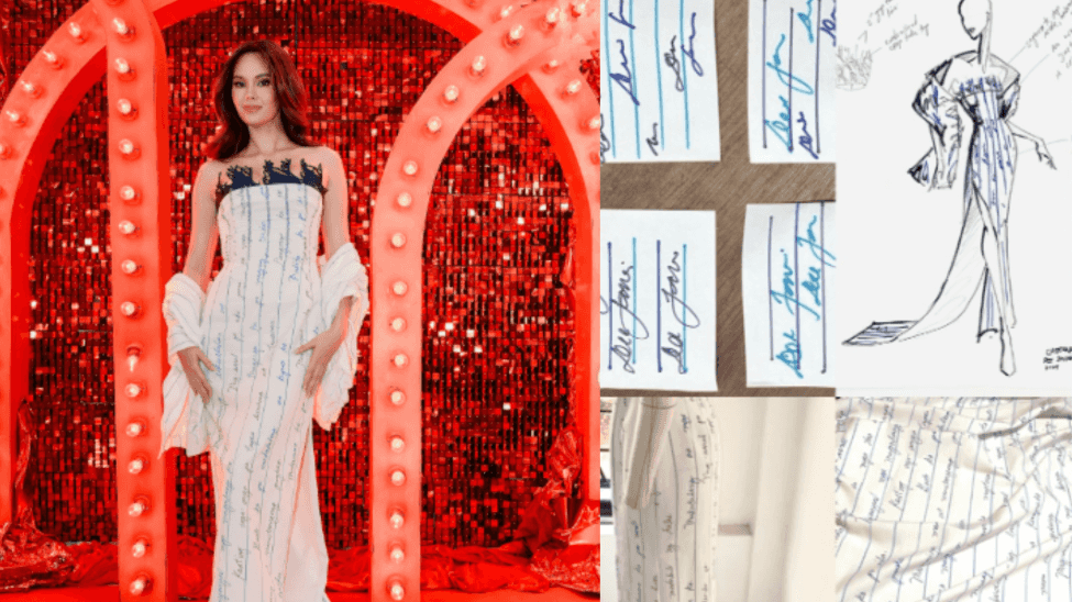 Catriona Gray's fundraiser ball dress features kids' written dreams