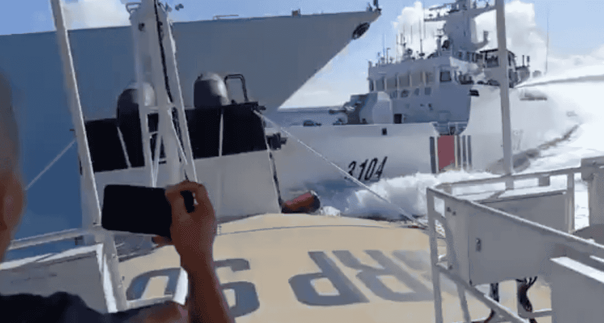 PCG vessel targeted by water cannon; CCG collides with Chinese PLA warship