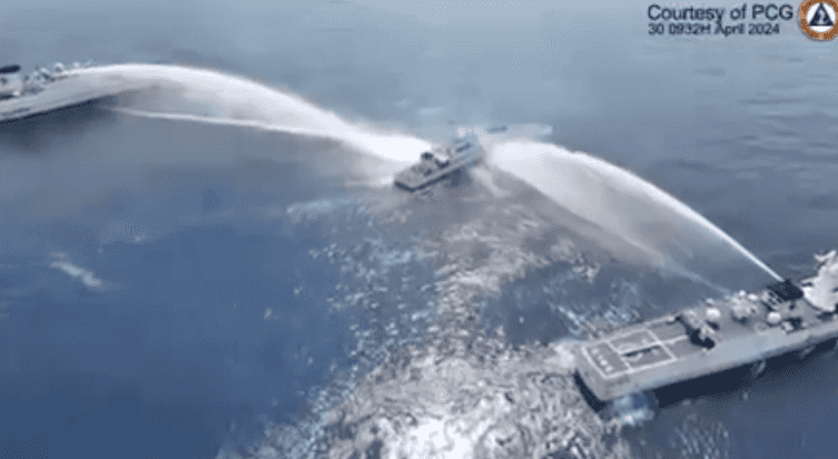 China fires water cannon to PH vessels near Scarborough Shoal