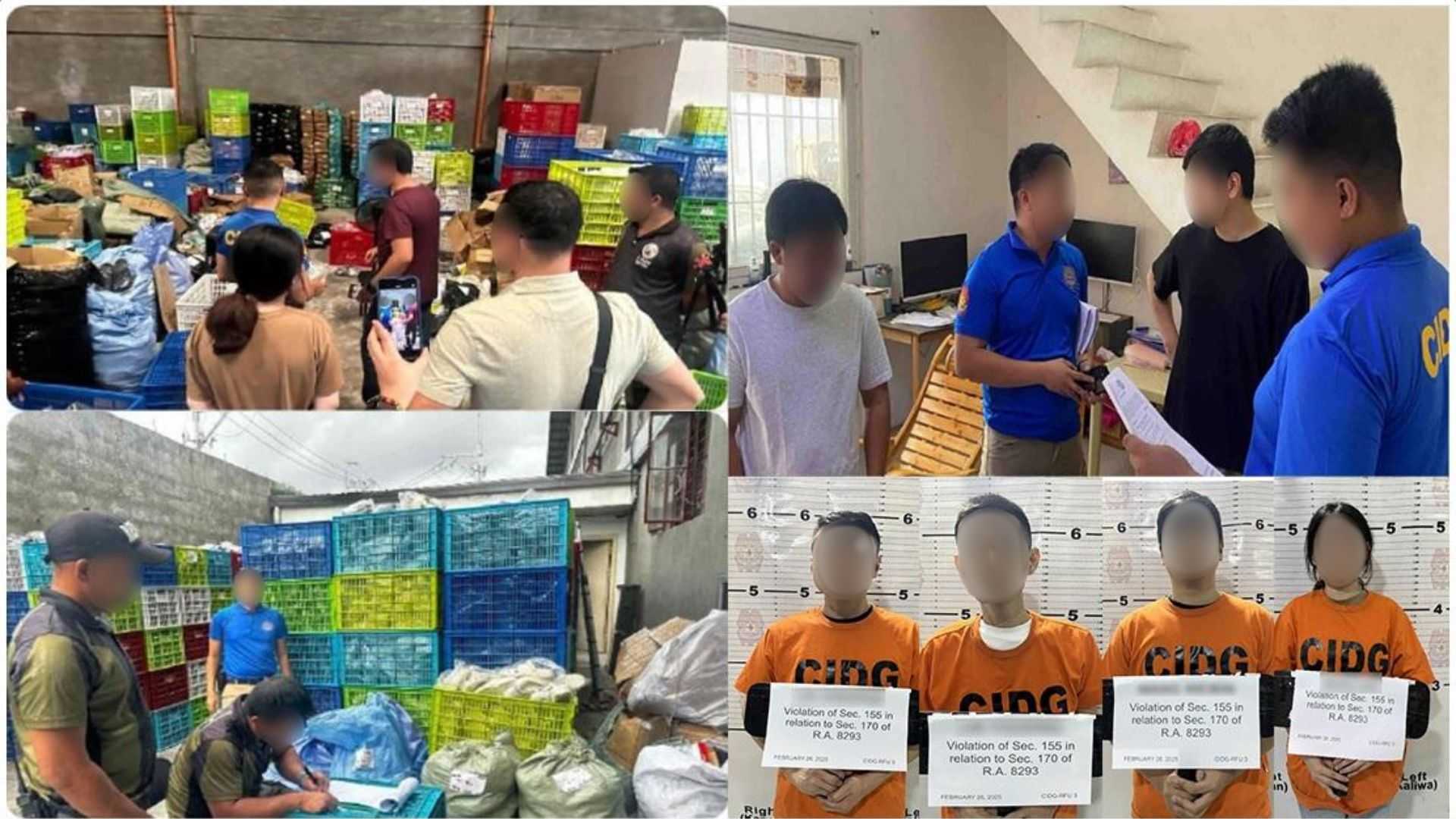 CIDG arrests four Chinese nationals over P75-M fake footwear in Bulacan