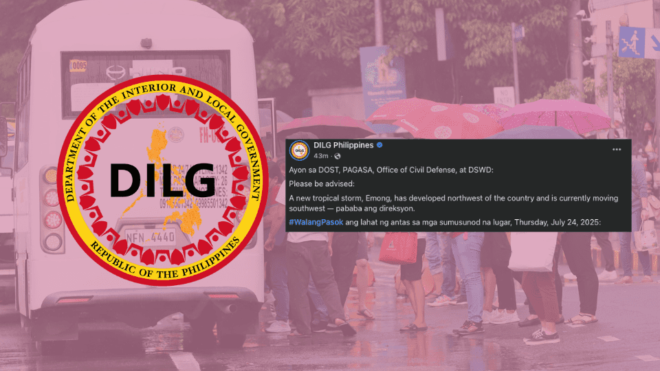 Classes and gov’t work remains suspended for tomorrow July 24, due to Tropical Depression Emong