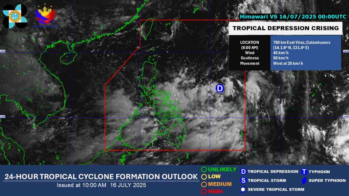 #CrisingPH develops into a tropical depression
