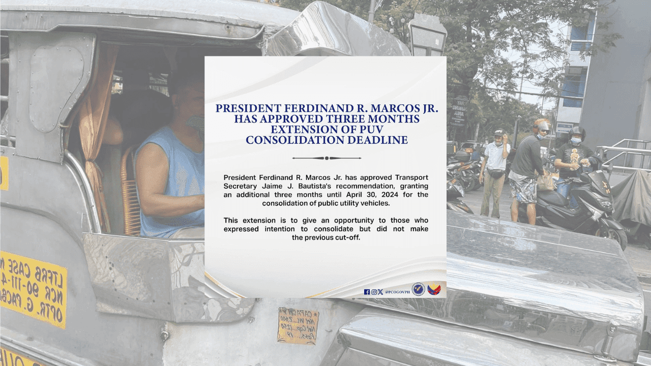 PBBM extends PUV consolidation deadline until April 30, 2024
