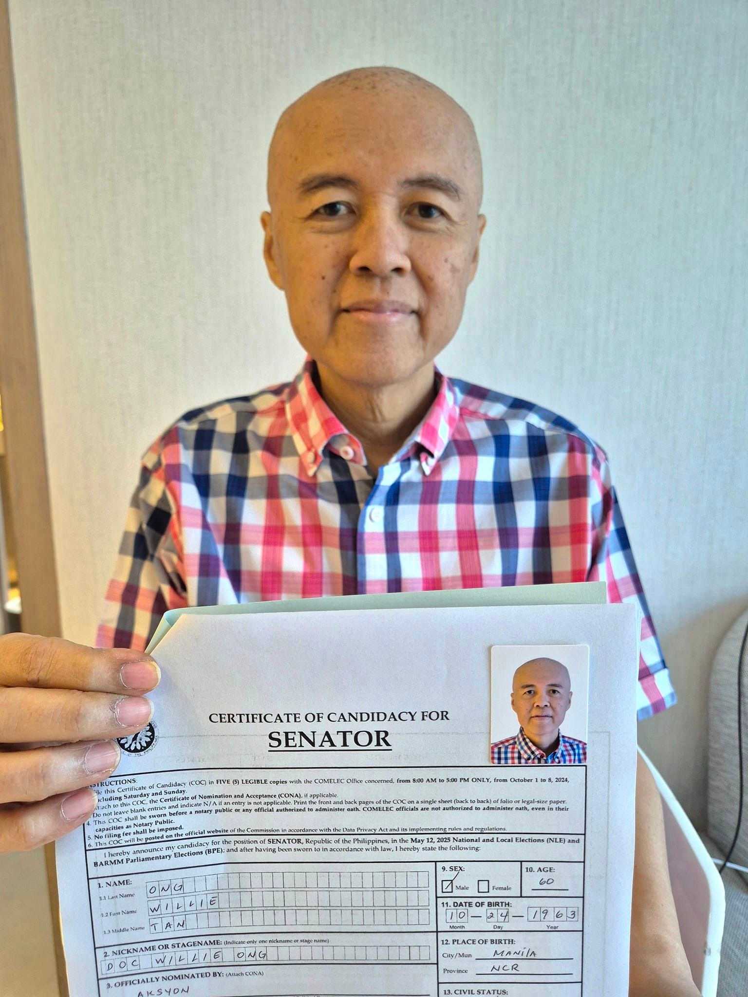 Doc Willie Ong’s Senate bid could aggravate his health issues, political expert warns