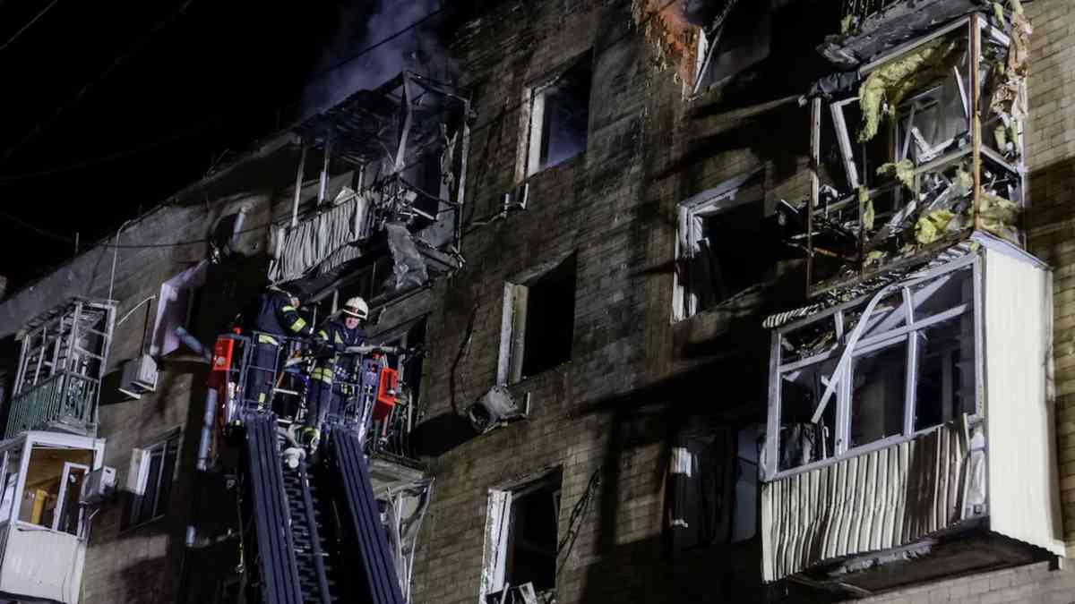 Drone hits apartment building in Ukraine's Kharkiv, injures seven, mayor says