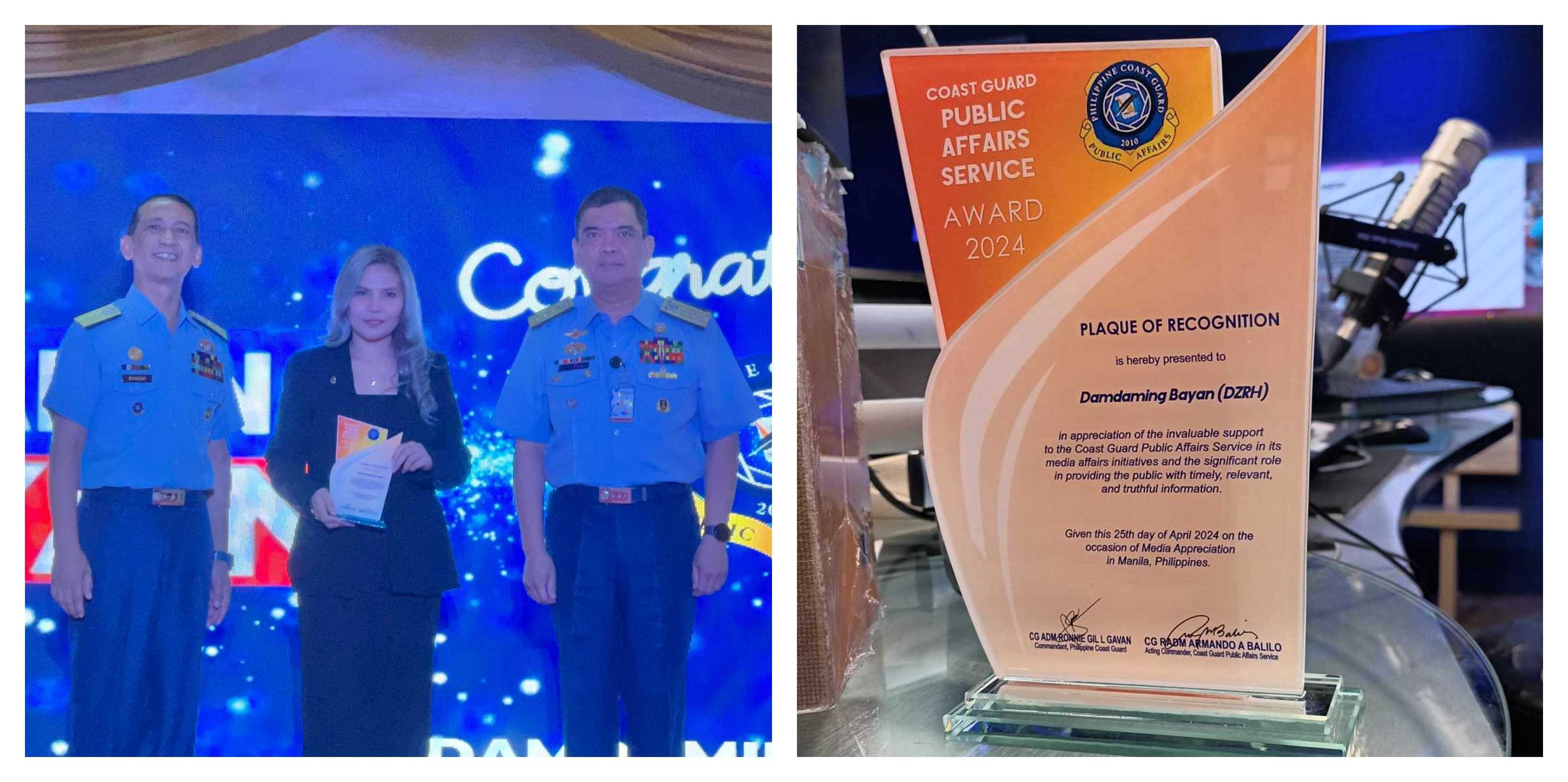 DZRH's Damdaming Bayan receives recognition for its public service affairs