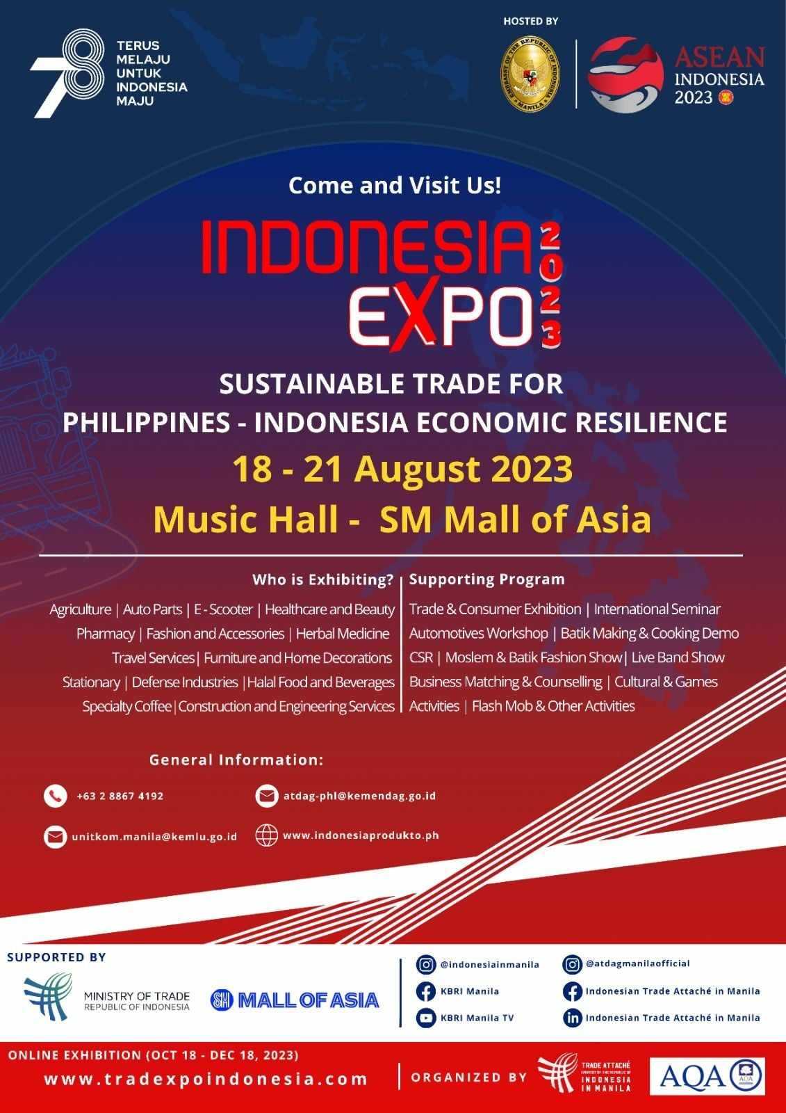 Embassy of Indonesia in Manila presents "Indonesia Expo 2023: A Celebration of Sustainable Trade and Economic Resilience