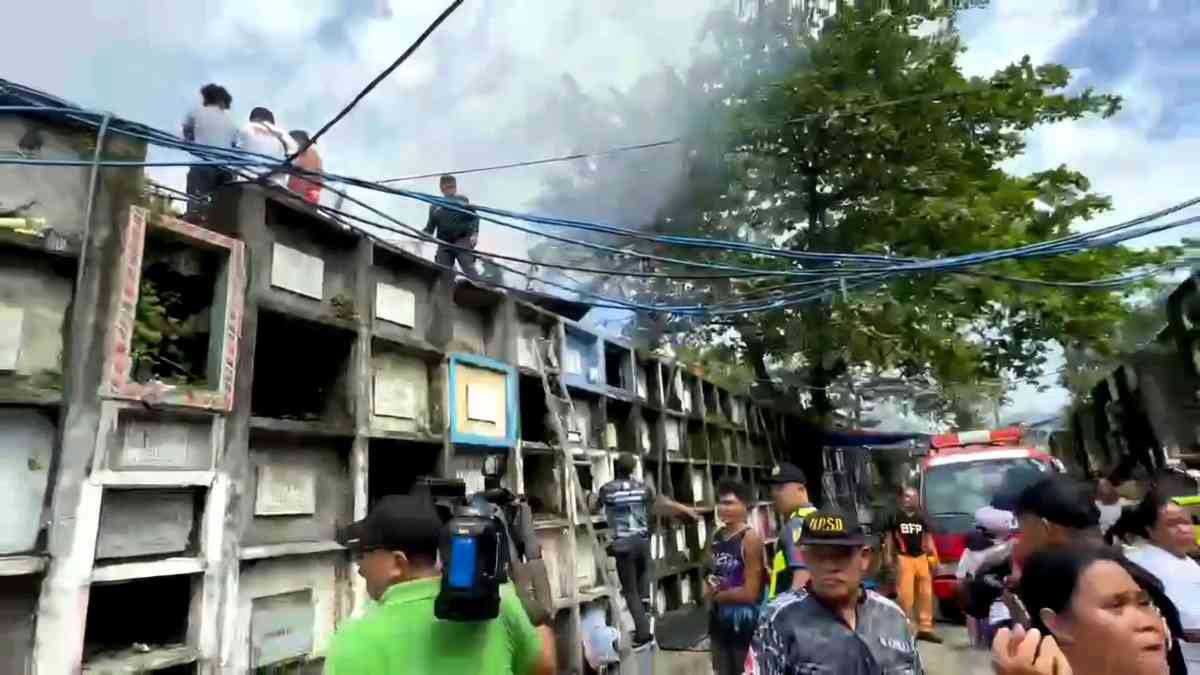 Fire hits Bagbag Public Cemetery in QC