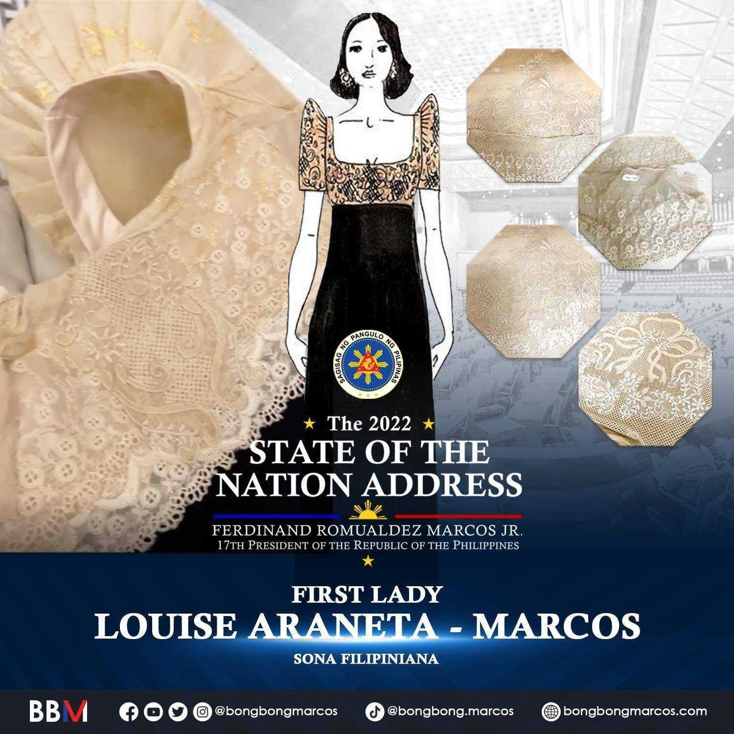 First look on Filipiniana gown of First Lady Liza Araneta-Marcos on SONA