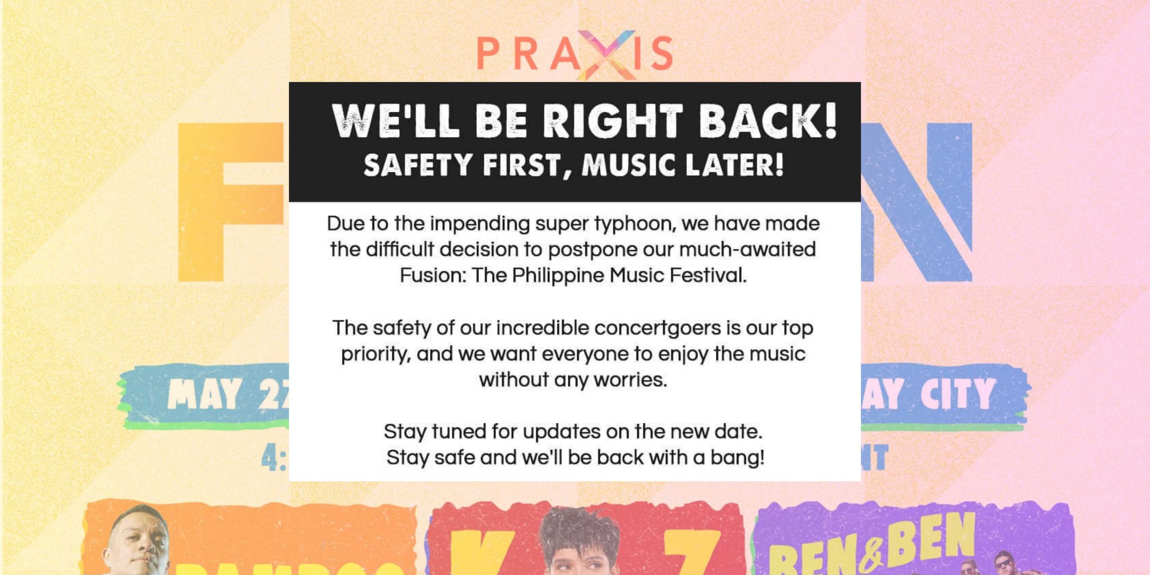 Fusion Freedom 2023 postponed amid impending super typhoon