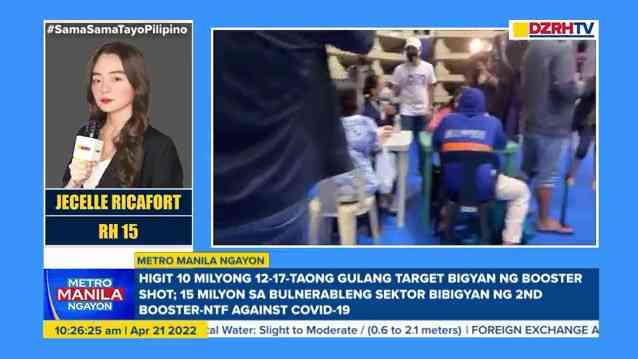 Gov't targets to administer 10M booster shots to age 12-17; 15M 2nd booster shot to vulnerable sectors