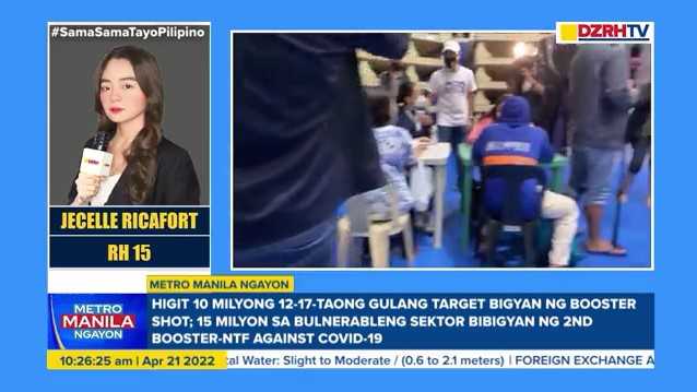 Gov't targets to administer 10M booster shots to age 12-17; 15M 2nd booster shot to vulnerable sectors