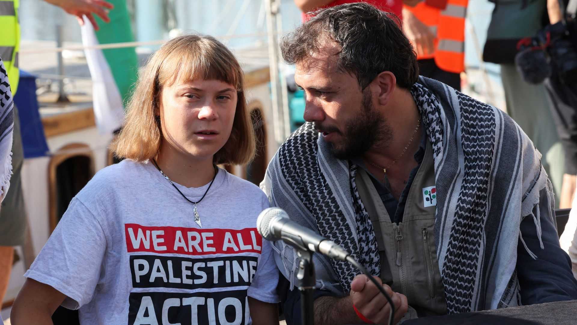 Greta Thunberg joins flotilla heading for Gaza with aid