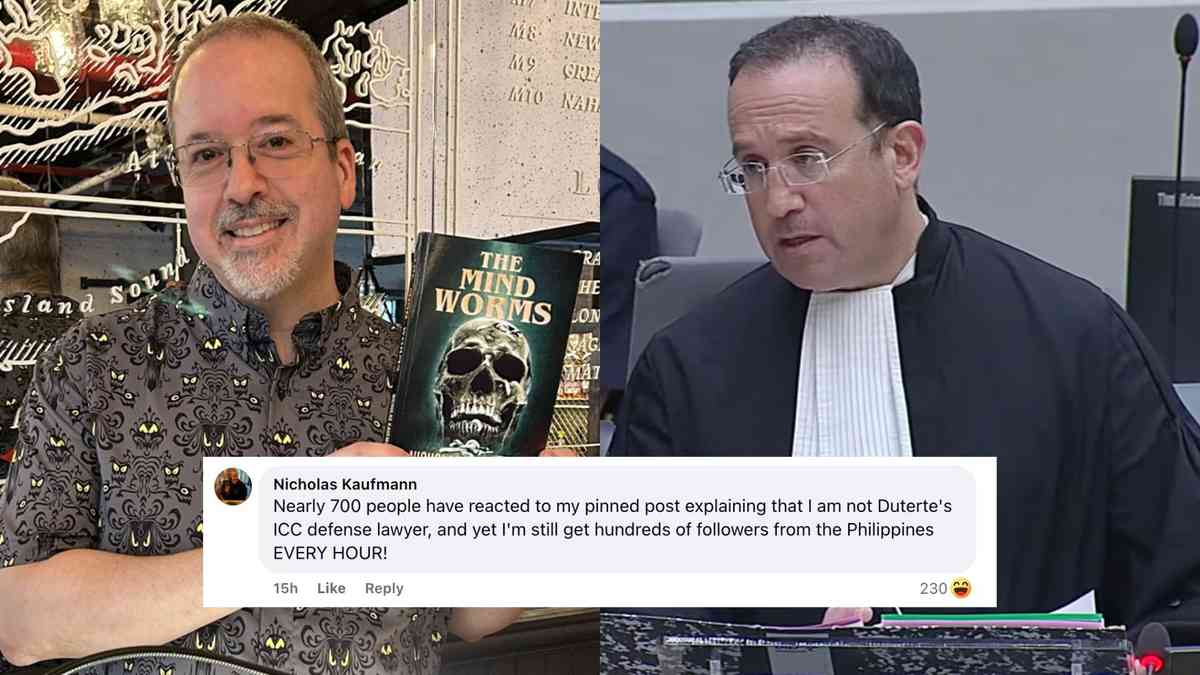 ‘I AM NOT THE ICC LAWYER’: Messages from Duterte supporters flood American author Nicholas Kaufmann amid name mix-up