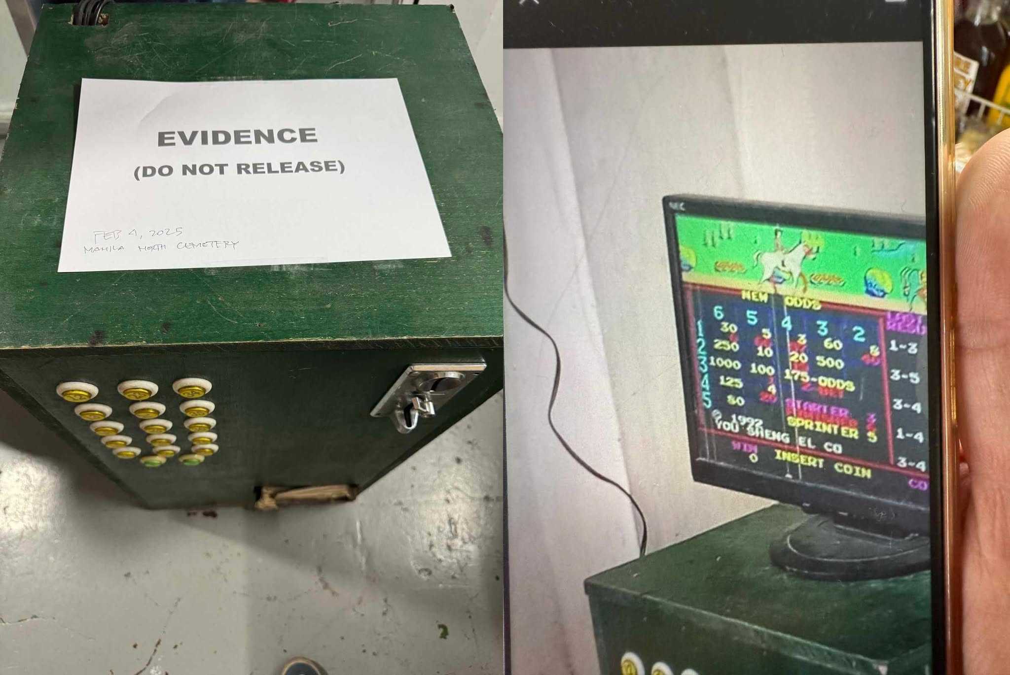 Illegal gambling den raided inside Manila North Cemetery