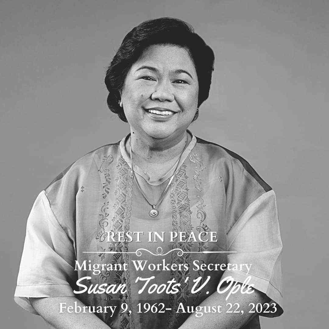 International Community mourns passing of DMW Sec. Susan Ople