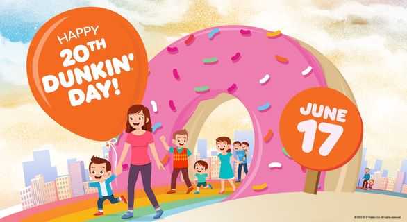 Free classic donuts on 20th Dunkin' Day this June 17
