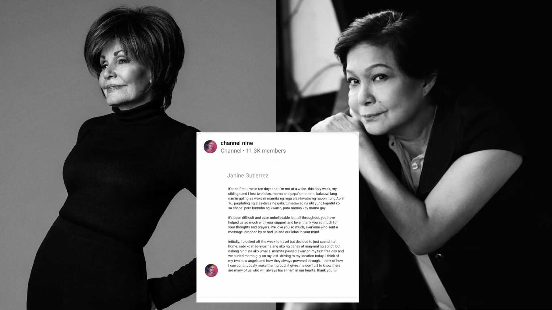 Janine Gutierrez on losing her grandmothers, just days apart: ‘It’s been difficult and even unbelievable’