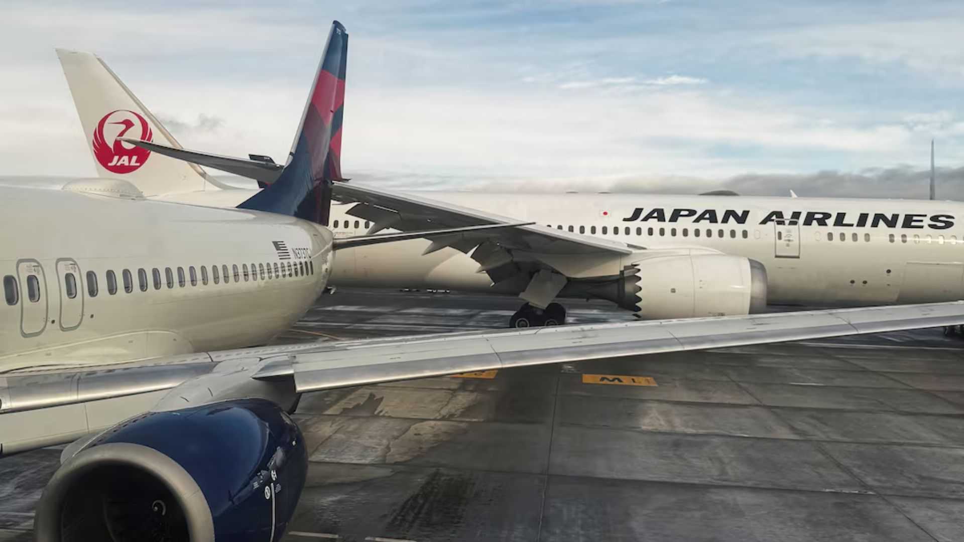 Japan Airlines jet wing strikes Delta Air plane on ground in Seattle