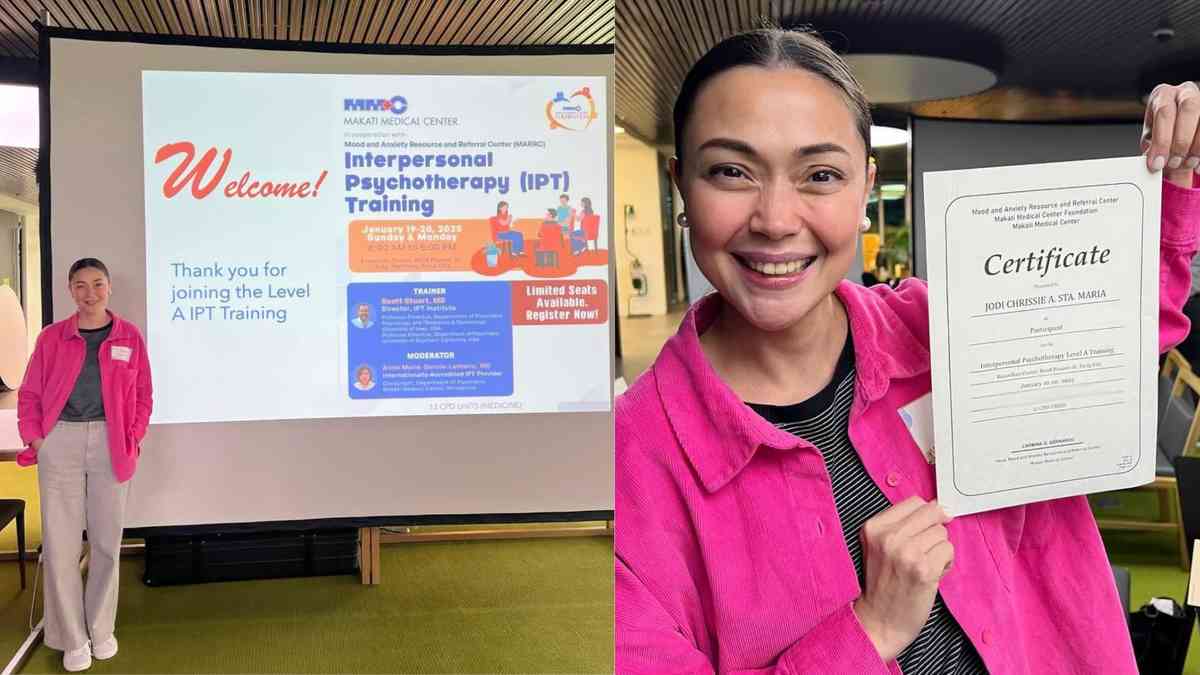 Jodi Sta. Maria a step closer in pursuing higher education; completes Interpersonal Psychotherapy training