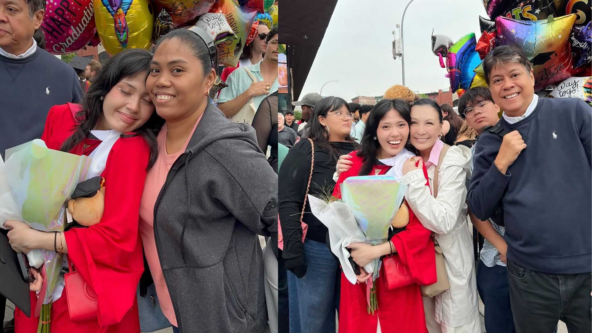 LOOK: Sharon Cuneta, Kiko Pangilinan surprise daughter Frankie Pangilinan at graduation day