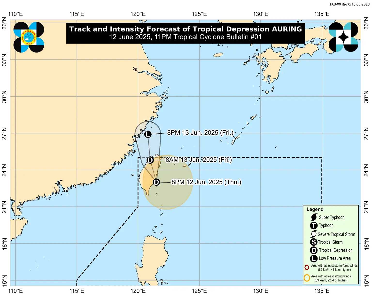 LPA becomes tropical depression 'Auring'