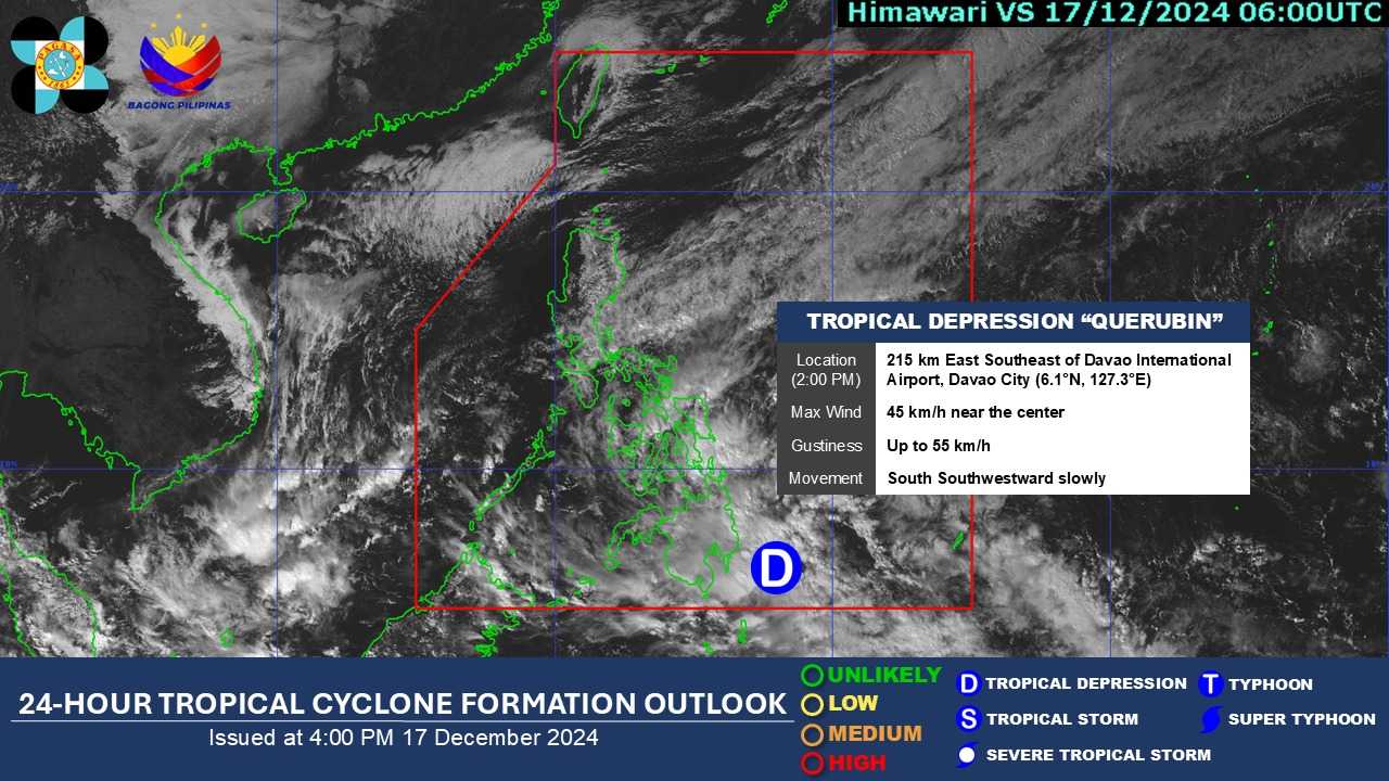 Querubin strengthens into tropical depression — PAGASA