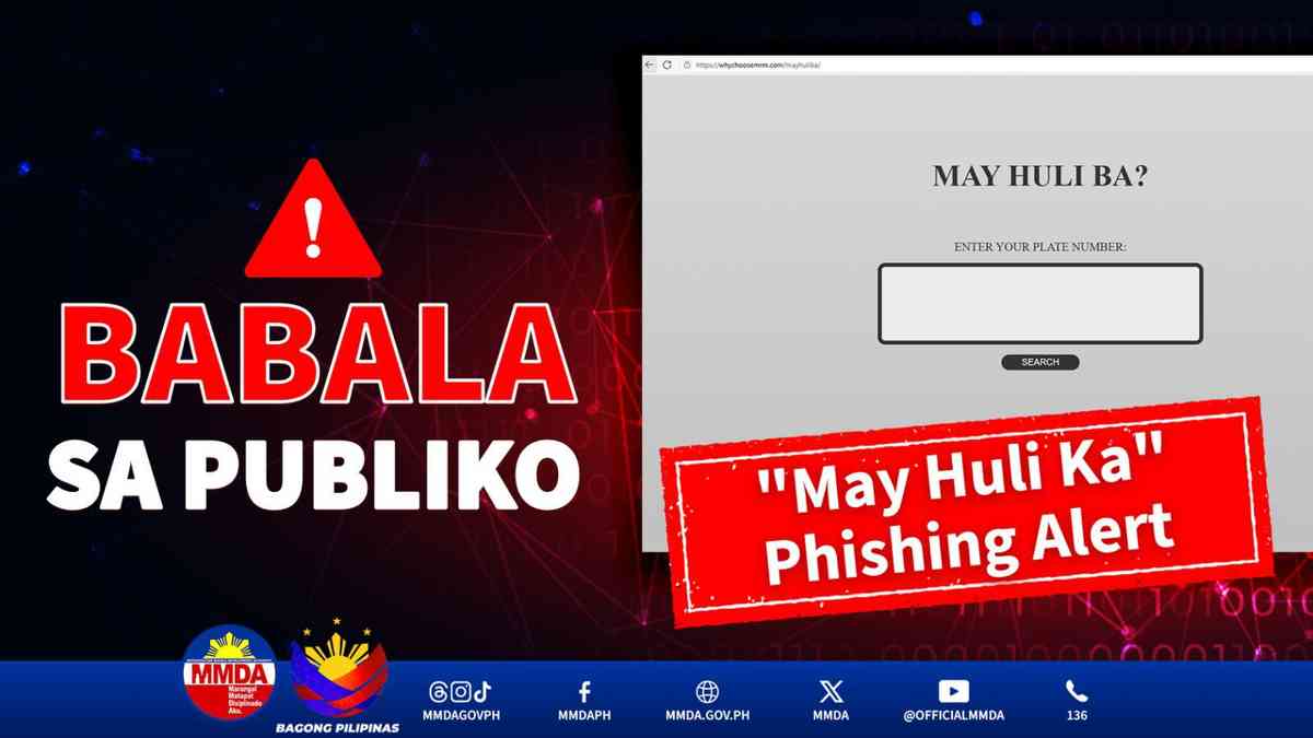 MMDA warns public against 'May Huli Ba' phishing website