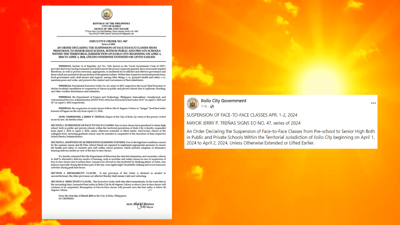 Iloilo City gov't declares two-day onsite class suspension due to forecasted intense heat