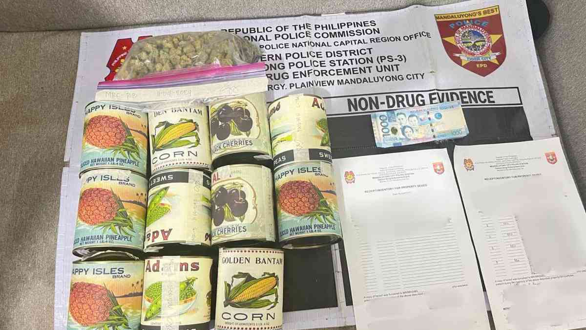 P7.5M worth of marijuana hidden in canned fruit cocktail sold online seized in Mandaluyong