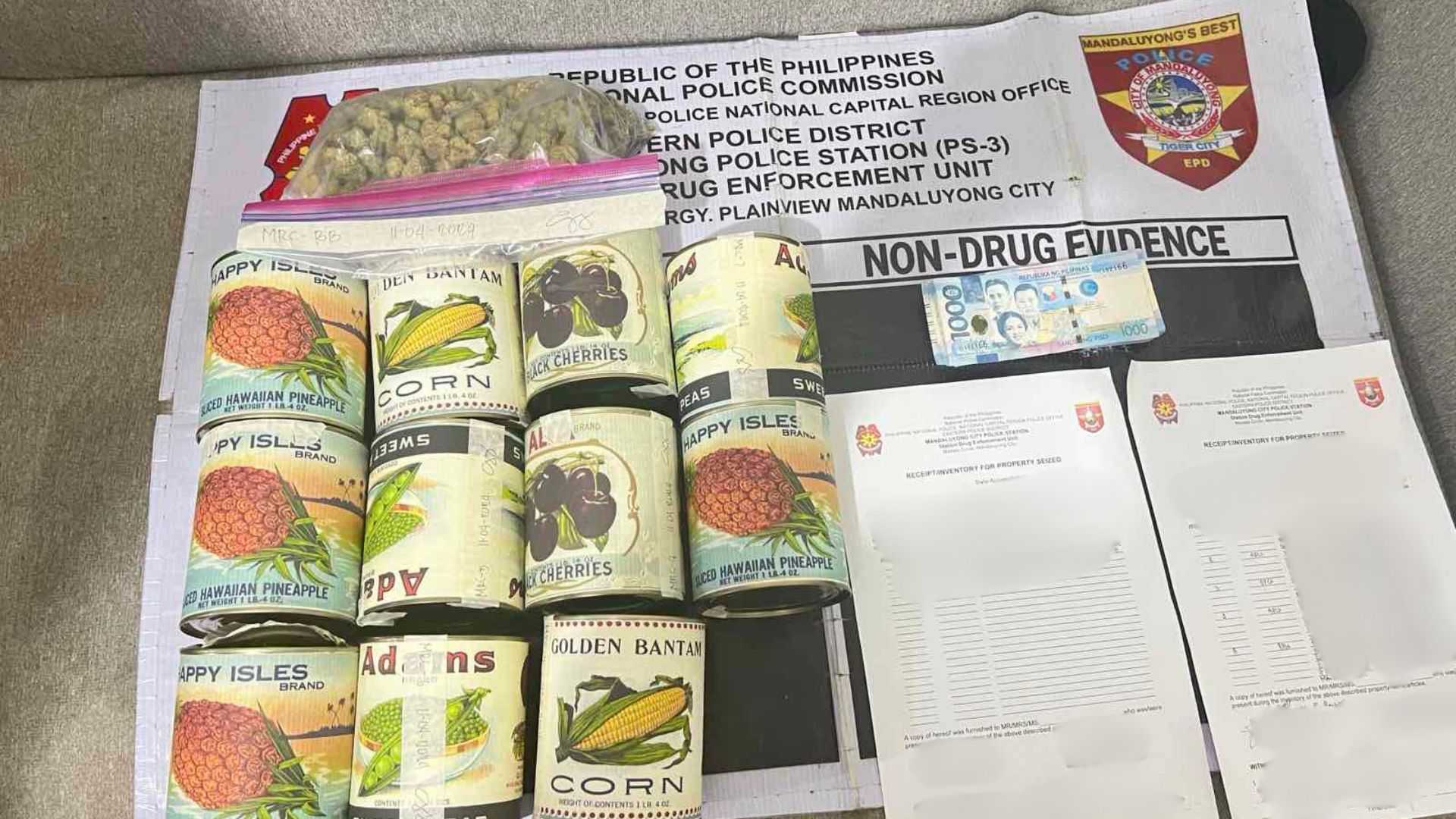 P7.5M worth of marijuana hidden in canned fruit cocktail sold online seized in Mandaluyong