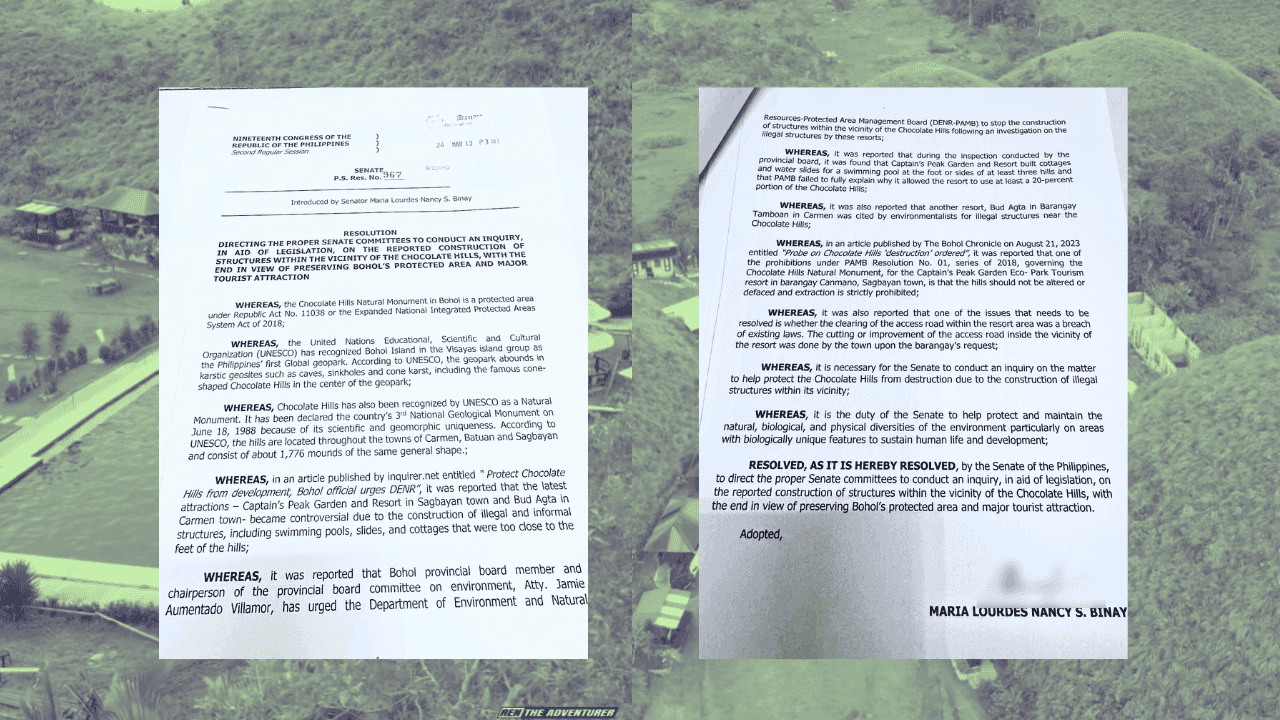 Sen. Binay seeks probe into viral resort at the foot of Chocolate Hills