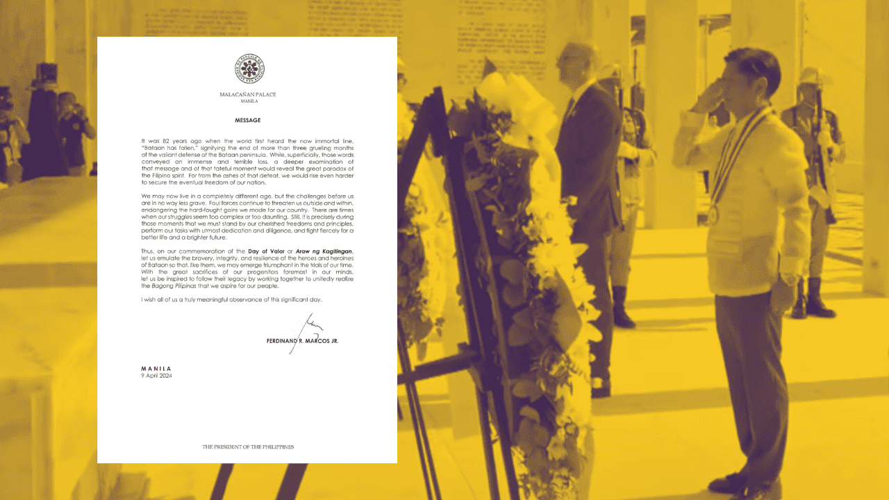 PBBM to Filipinos: Emulate heroes, heroines of Bataan to triumph present challenges