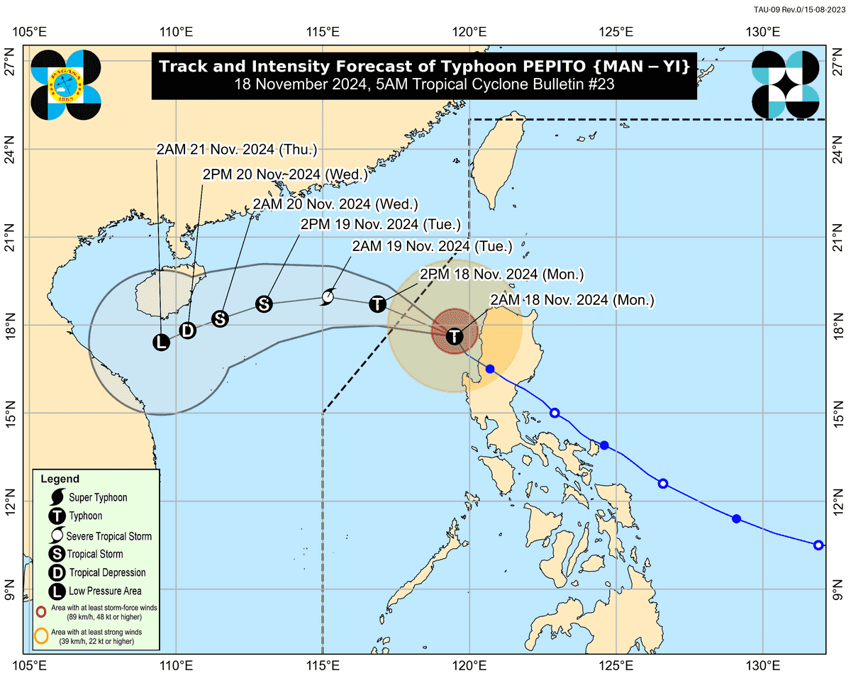 #PepitoPH to exit PAR on Monday, TCWS remain hoisted accross of Luzon
