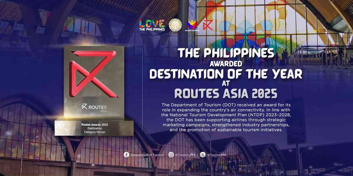 PH bags “Destination of the Year Award” at Routes Asia 2025 - DOT