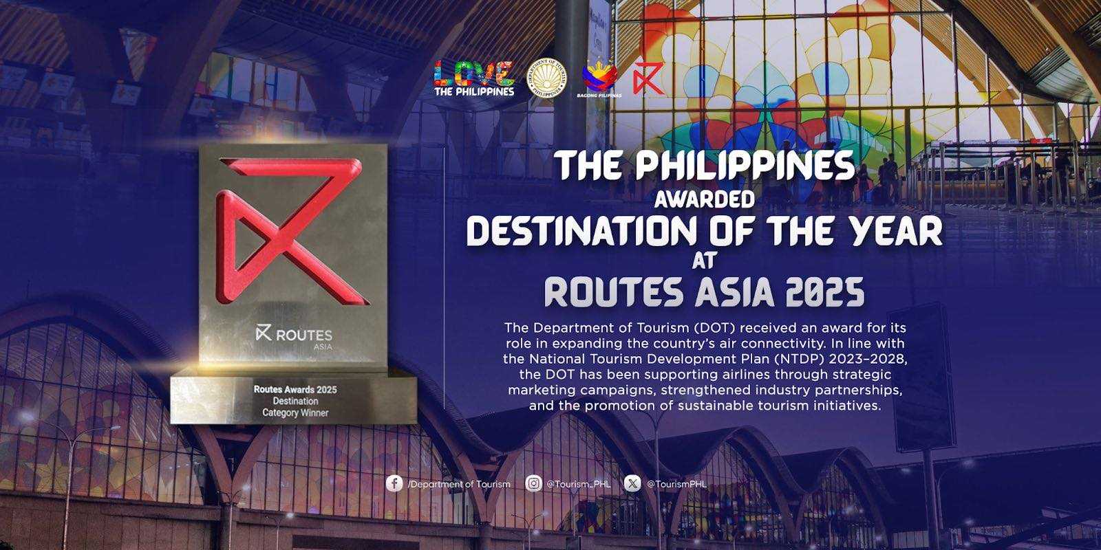 PH bags “Destination of the Year Award” at Routes Asia 2025 - DOT