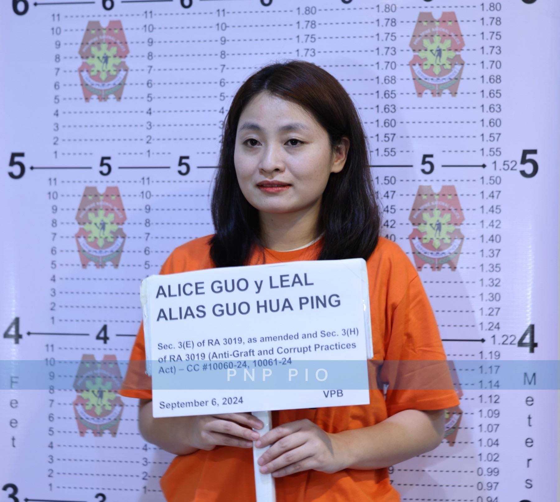 PNP releases mugshots of Alice Guo following arrest on anti-graft charges