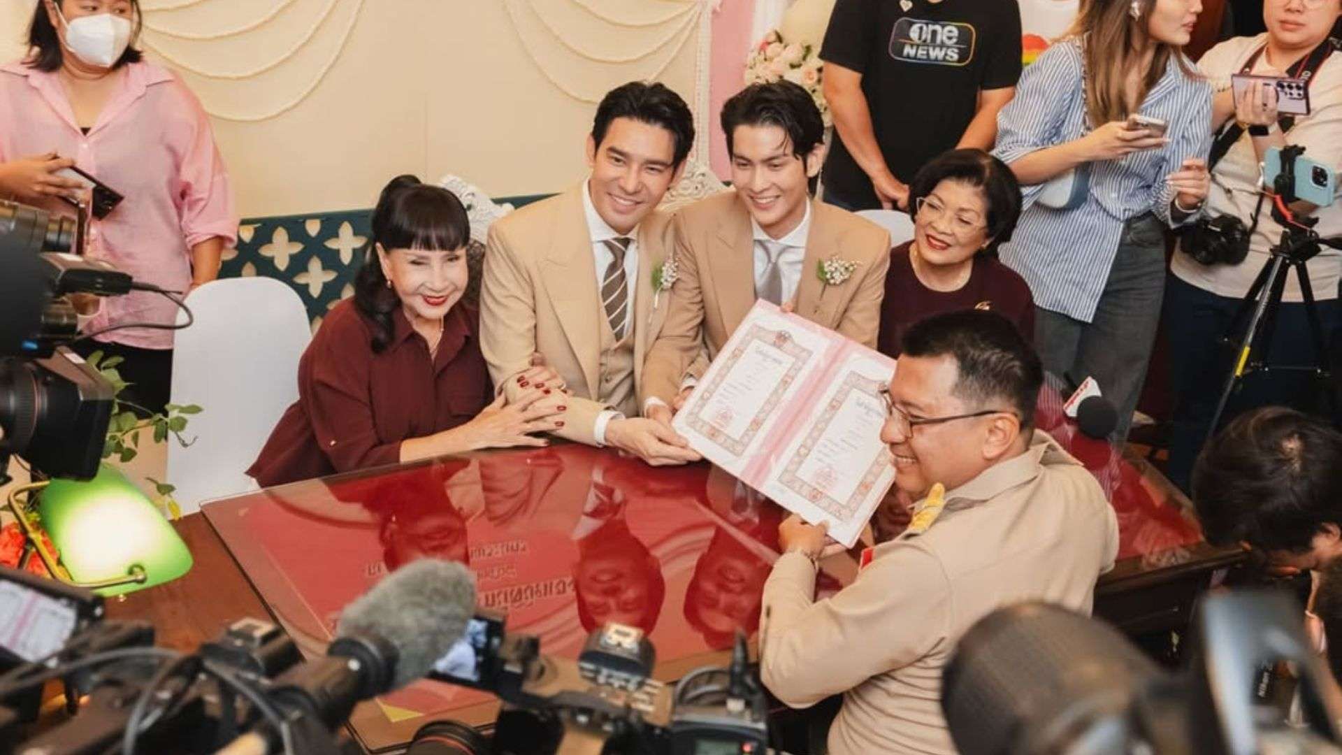 PorschArmTheWedding: Actors Porsch Apiwat, Arm Sappanyoo officially tie the knot upon the legalization of same-sex marriage in Thailand