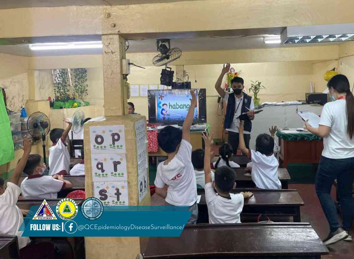 QC Disease Surveillance Officers visit school nearby burned cold storage facility after illness reports linked to foul odor