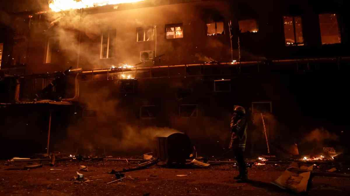 Russian air attacks injure several, spark fire in Kharkiv, Ukraine officials say