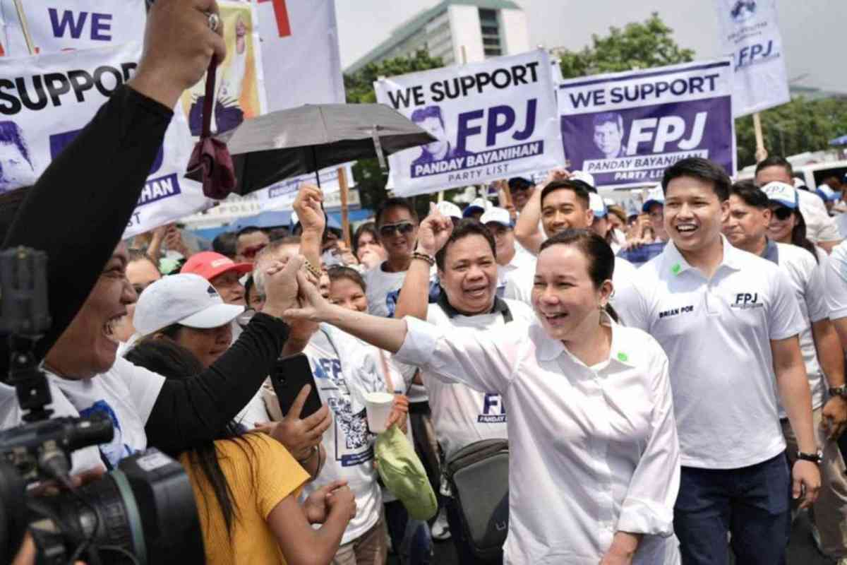 Sen. Grace Poe joins FPJ Panday Bayanihan Partylist at Manila Monument