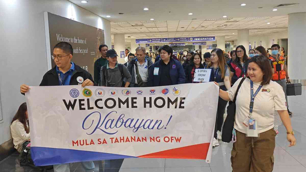 Six OFWs from Iran return safely in PH