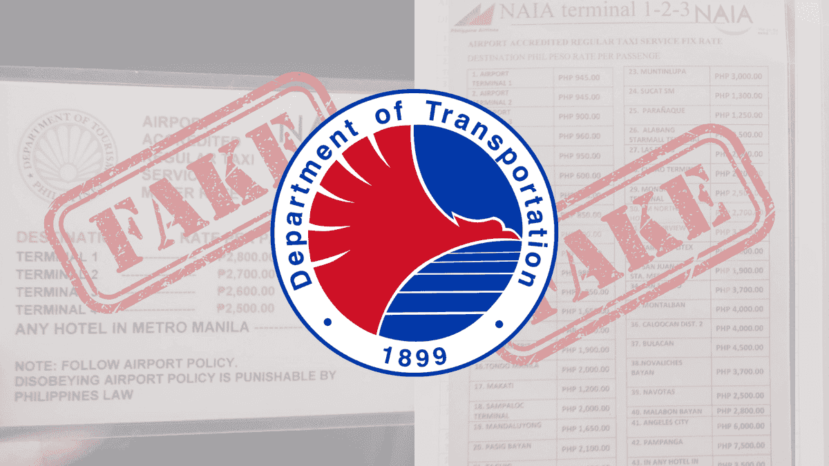 Steep ₱2K-10K airport taxi fares, fake — DOTr