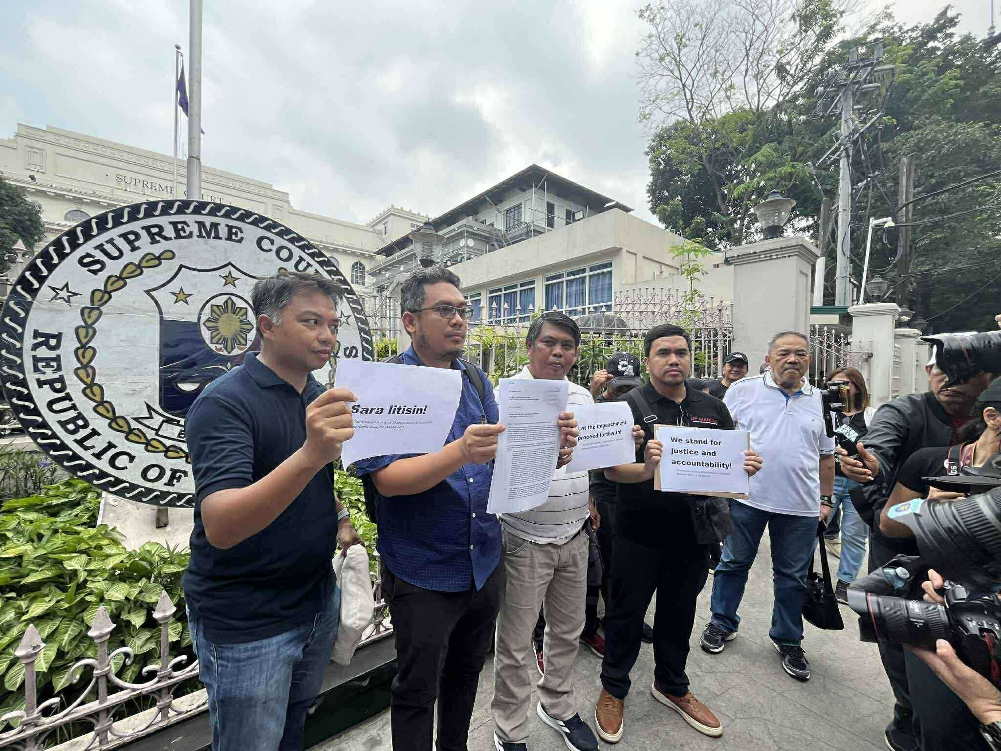 TAMA NA urges Supreme Court to reconsider ruling on VP Sara Duterte impeachment