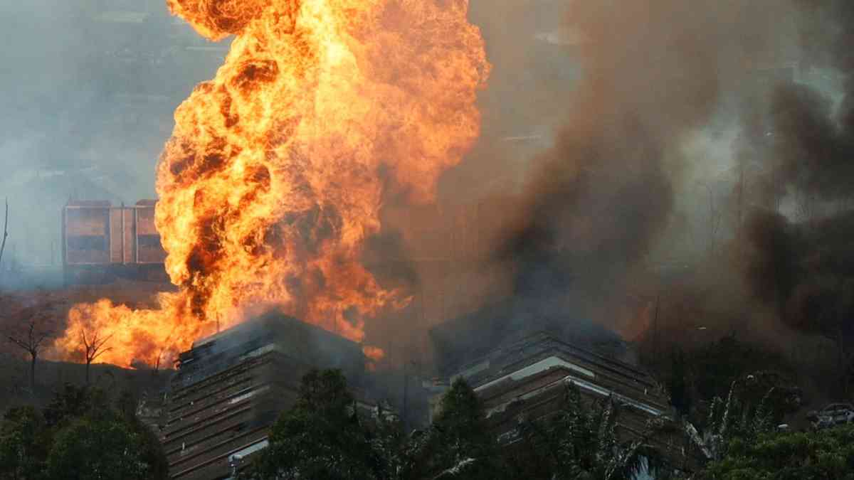 Towering blaze in Malaysia on Petronas pipeline, 63 sent to hospital